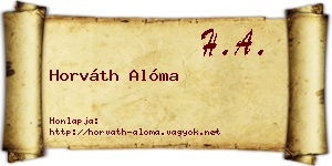Horváth Alóma névjegykártya